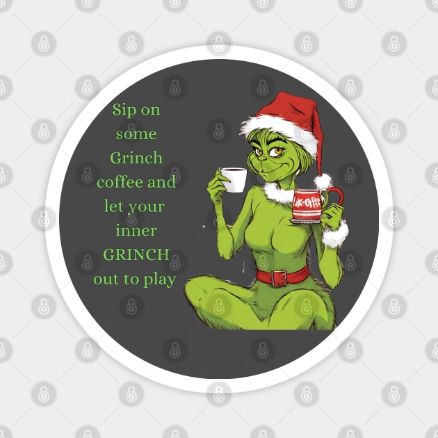 Cheeky Girl Grinch Magnet by blaurensharp00@gmail.com